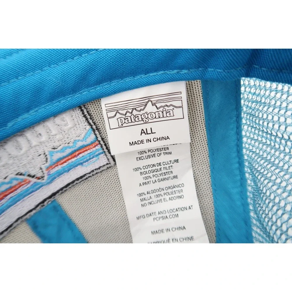 Patagonia P-6 Logo Trucker Hat White Vessel Blue Snapback Mesh Cap WVLB‎
